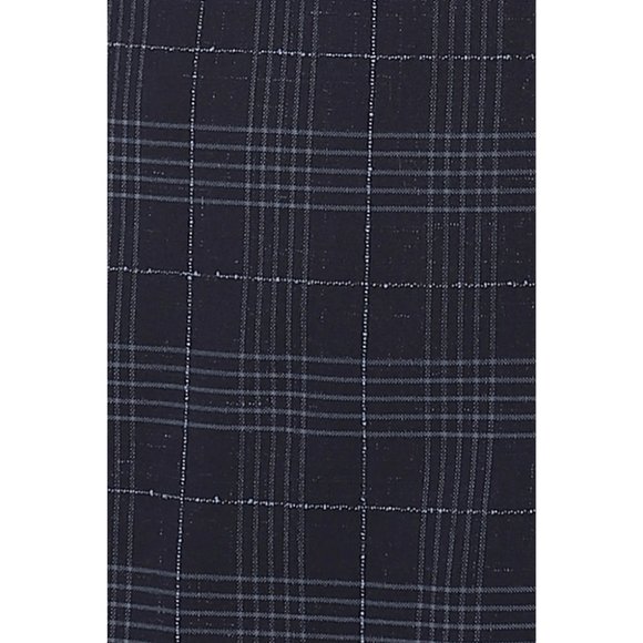 Derman Double Breasted Navy Square Patterned Fabric 3 Piece Suit - Picture 2 of 6